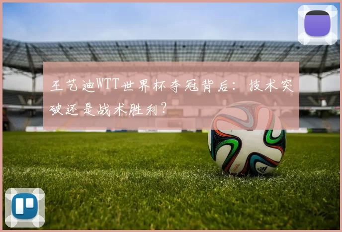 王艺迪WTT世界杯夺冠背后：技术突破还是战术胜利？